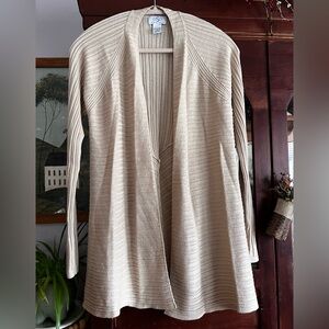 Oso casuals Chic Beige Open-Front Cardigan XS